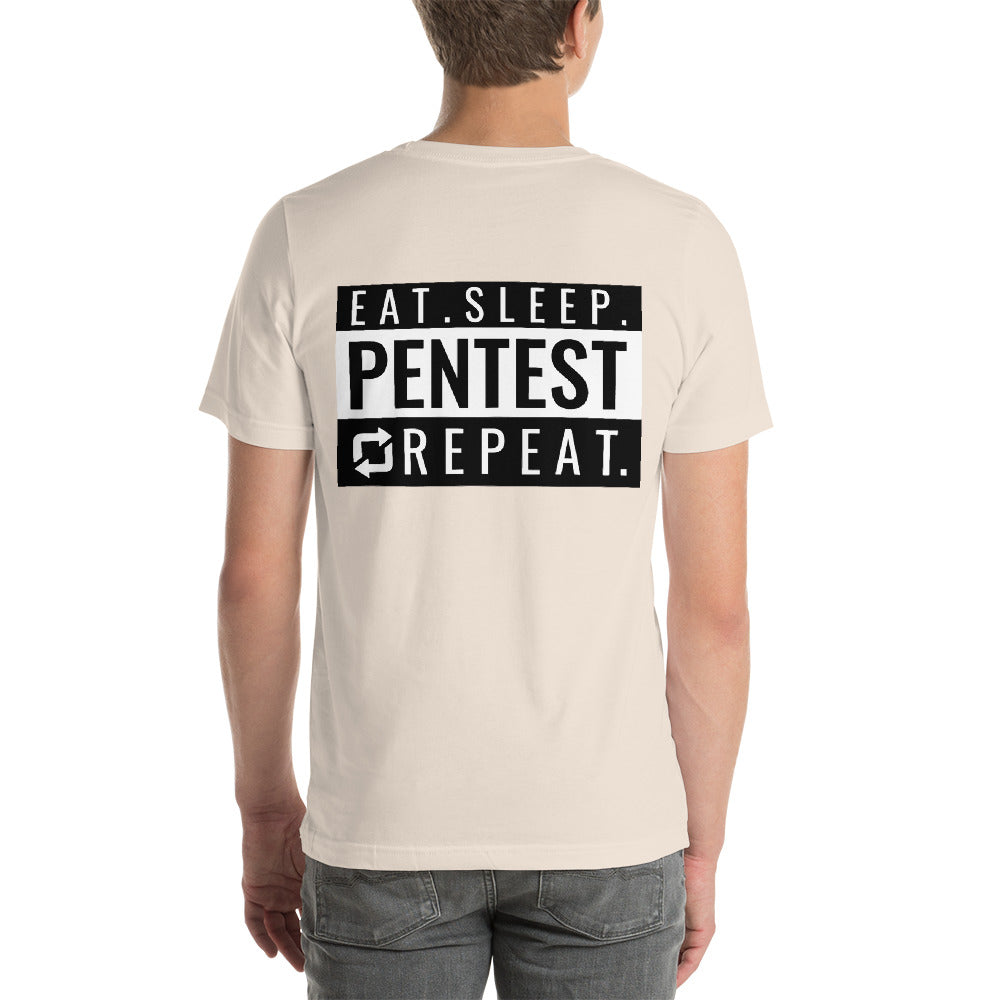 Eat sleep pentest repeat - Short-Sleeve Unisex T-Shirt (white) by DarkByteGear