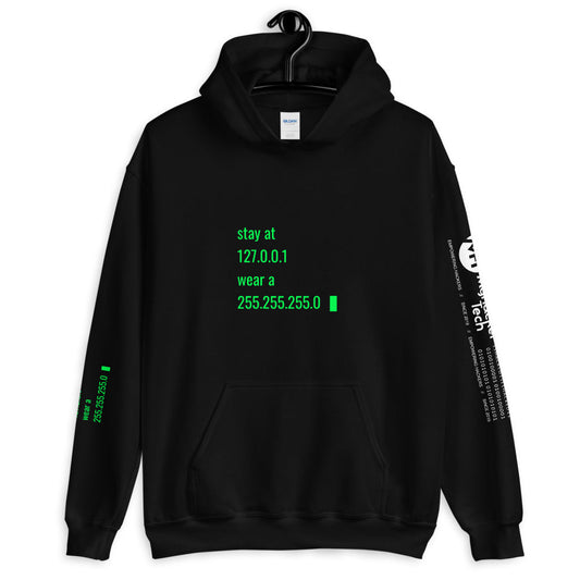 stay at at home, wear a mask v2 - Unisex Hoodie (with all sides design) by DarkByteGear