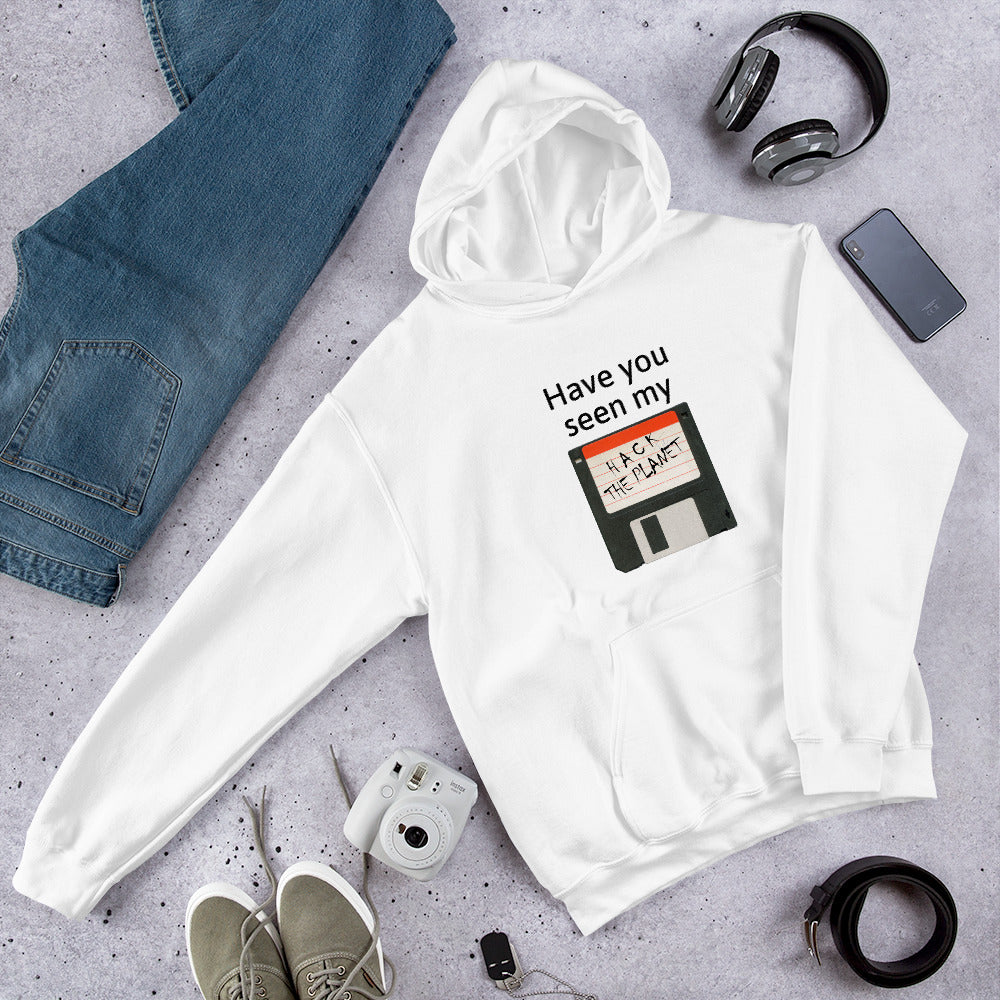 Have you seen my floppy disk - Hooded Sweatshirt (black text) by DarkByteGear