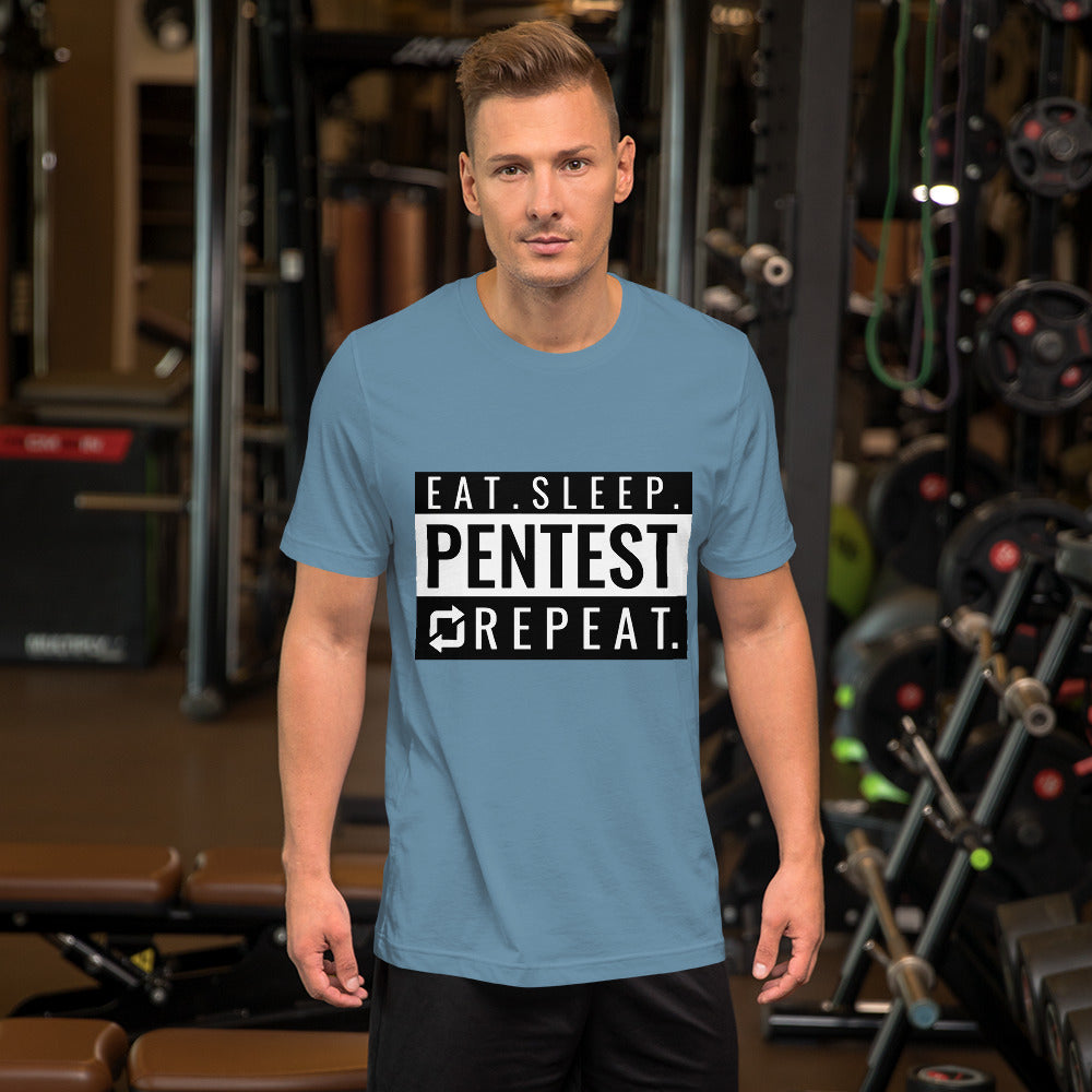 Eat sleep pentest repeat - Short-Sleeve Unisex T-Shirt (white) by DarkByteGear