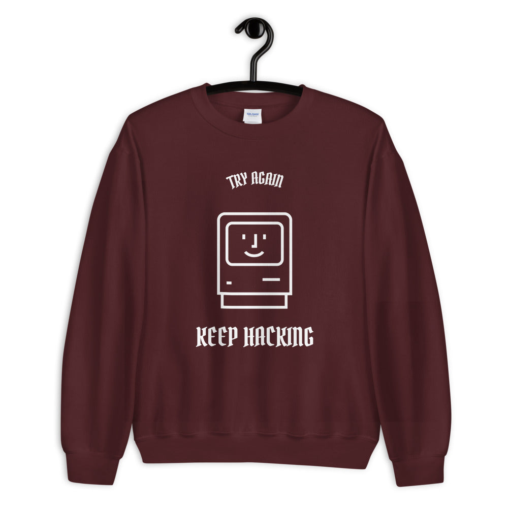 Keep hacking - Sweatshirt (white text) by DarkByteGear