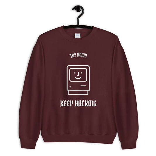 Keep hacking - Sweatshirt (white text) by DarkByteGear
