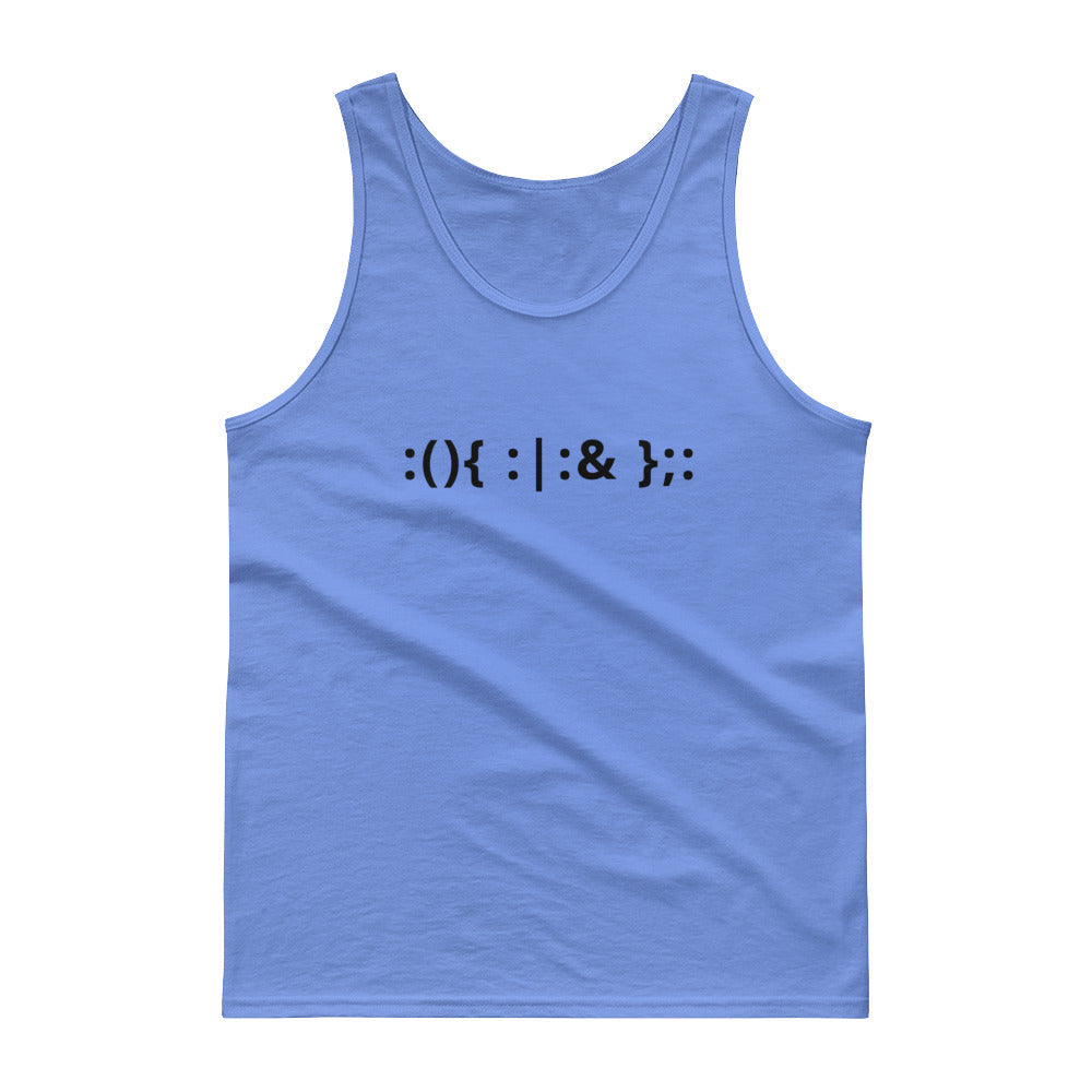 Linux Hackers - Bash Fork Bomb - Black Text - Tank top by DarkByteGear
