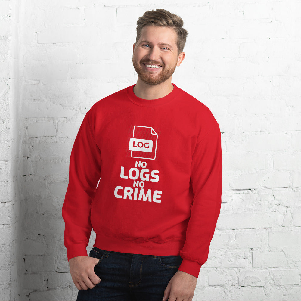 No logs no crime - Unisex Sweatshirt (white text) by DarkByteGear