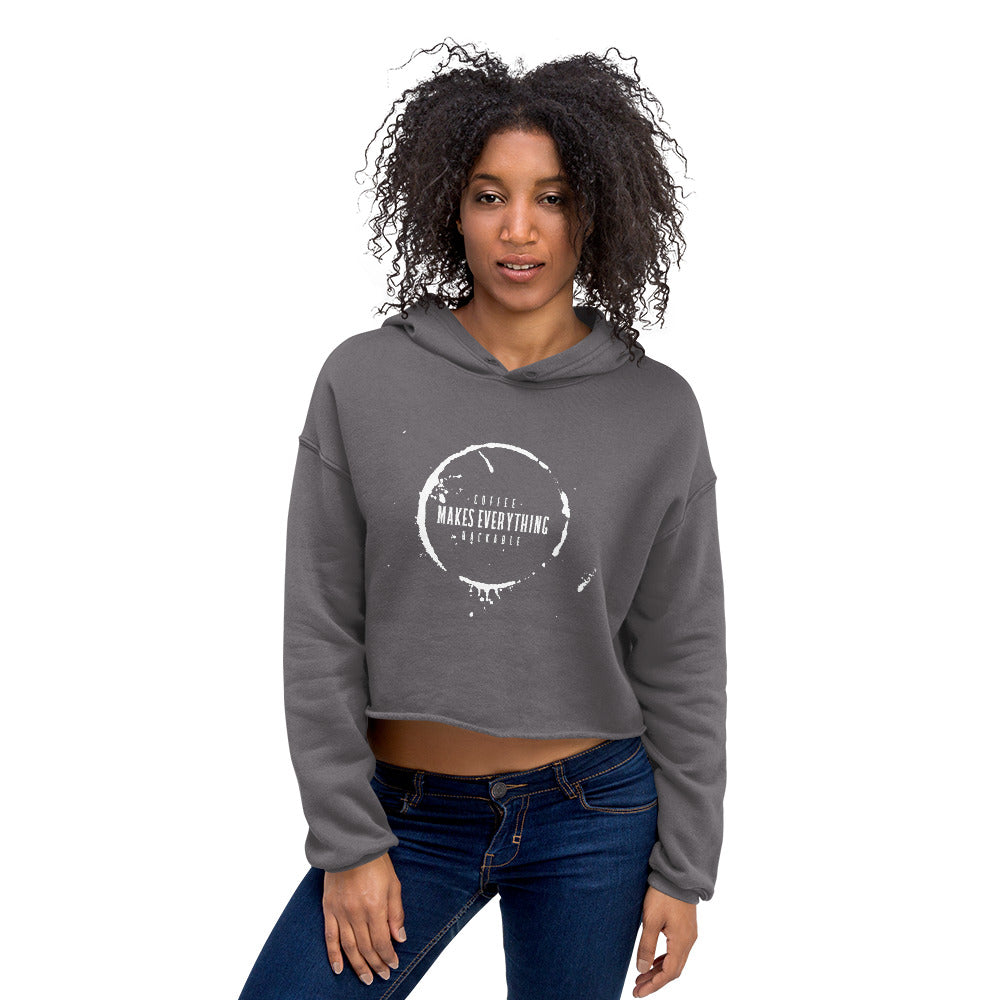 Coffee makes everything hackable - Crop Hoodie by DarkByteGear