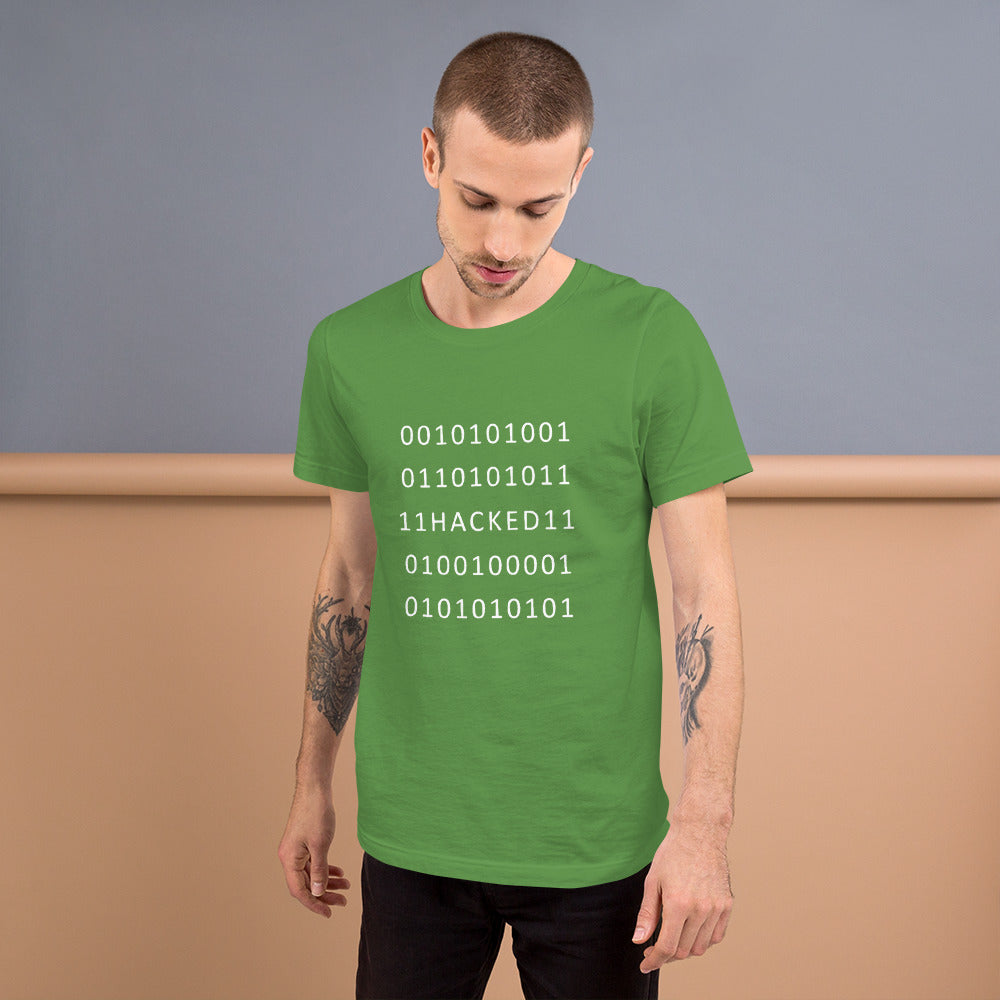 Hacked - Short-Sleeve Unisex T-Shirt (white text) by DarkByteGear