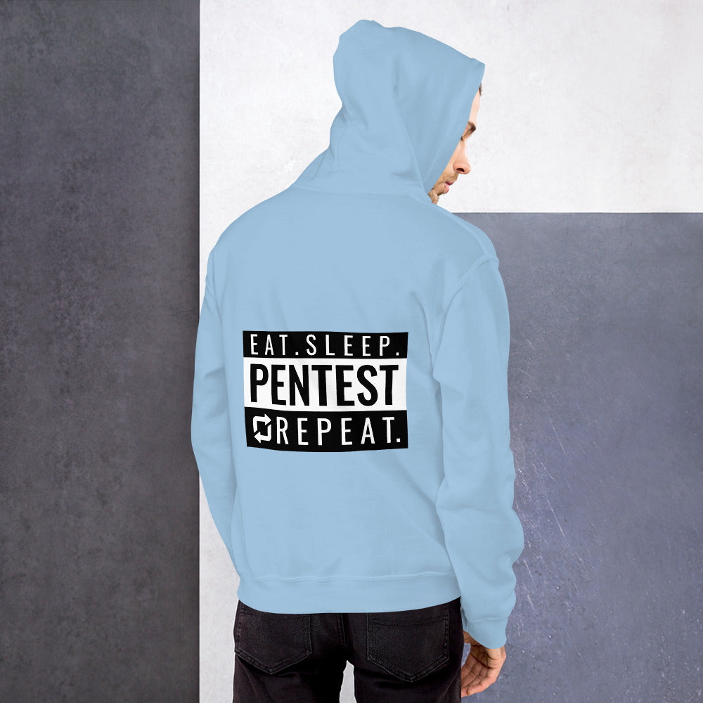 Eat sleep pentest repeat - Unisex Hoodie (white) by DarkByteGear