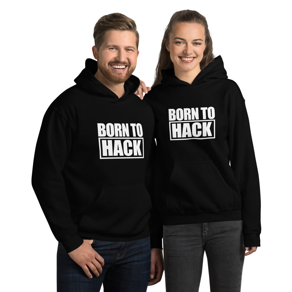 Born to hack - Hooded Sweatshirt (white text) by DarkByteGear