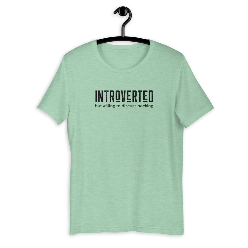 Introverted but willing to discuss hacking - Short-Sleeve Unisex T-Shirt by DarkByteGear