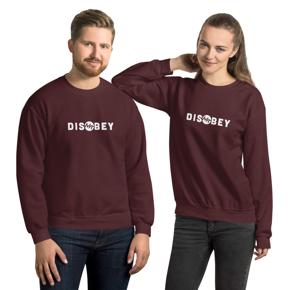 Disobey - Unisex Sweatshirt (white text) by DarkByteGear