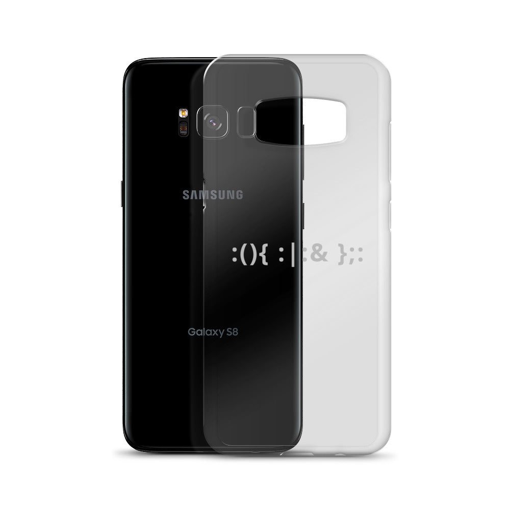 Linux Hackers - Bash Fork Bomb - White Text Samsung Case by DarkByteGear