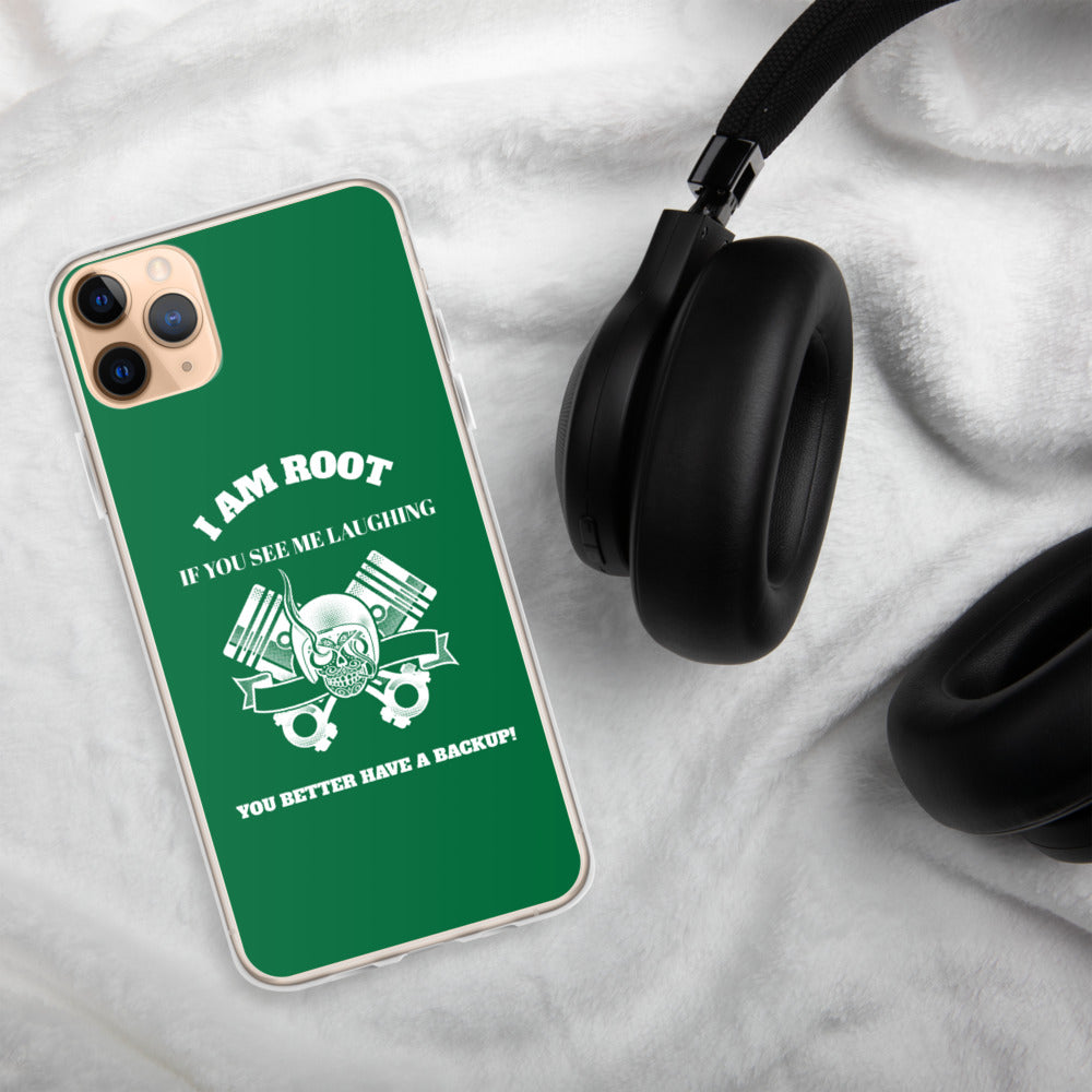 I Am Root If You See Me Laughing You Better Have A Backup - iPhone Case (green) by DarkByteGear