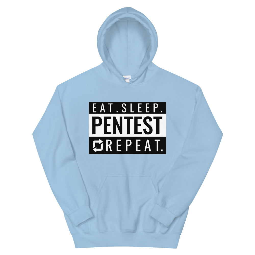 Eat sleep pentest repeat - Unisex Hoodie (white) by DarkByteGear
