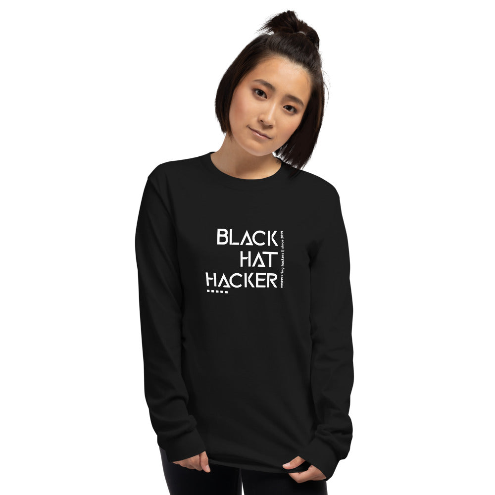 Black Hat Hacker v1 - Men’s Long Sleeve Shirt by DarkByteGear