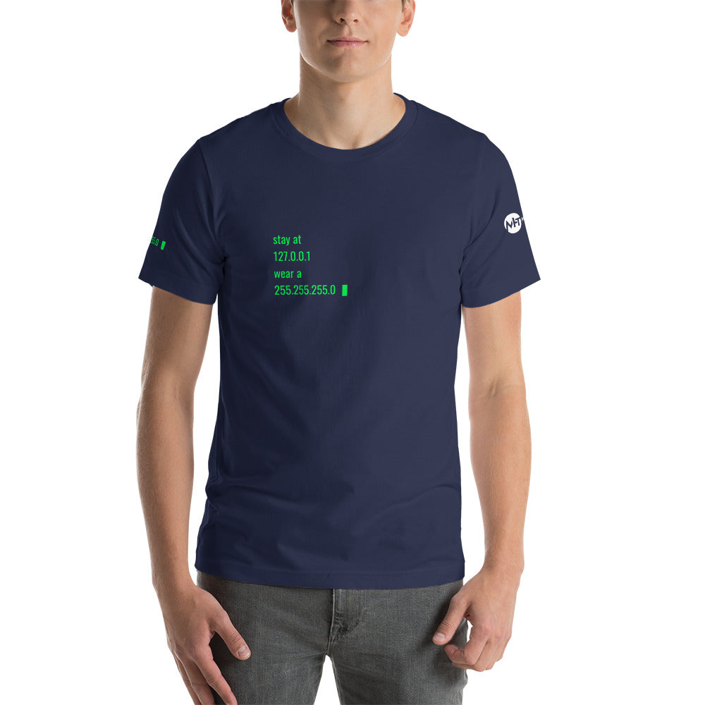 stay at at home, wear a mask - Short-Sleeve Unisex T-Shirt by DarkByteGear