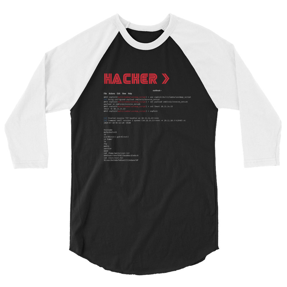 Hacker v3 - 3/4 sleeve raglan shirt by DarkByteGear