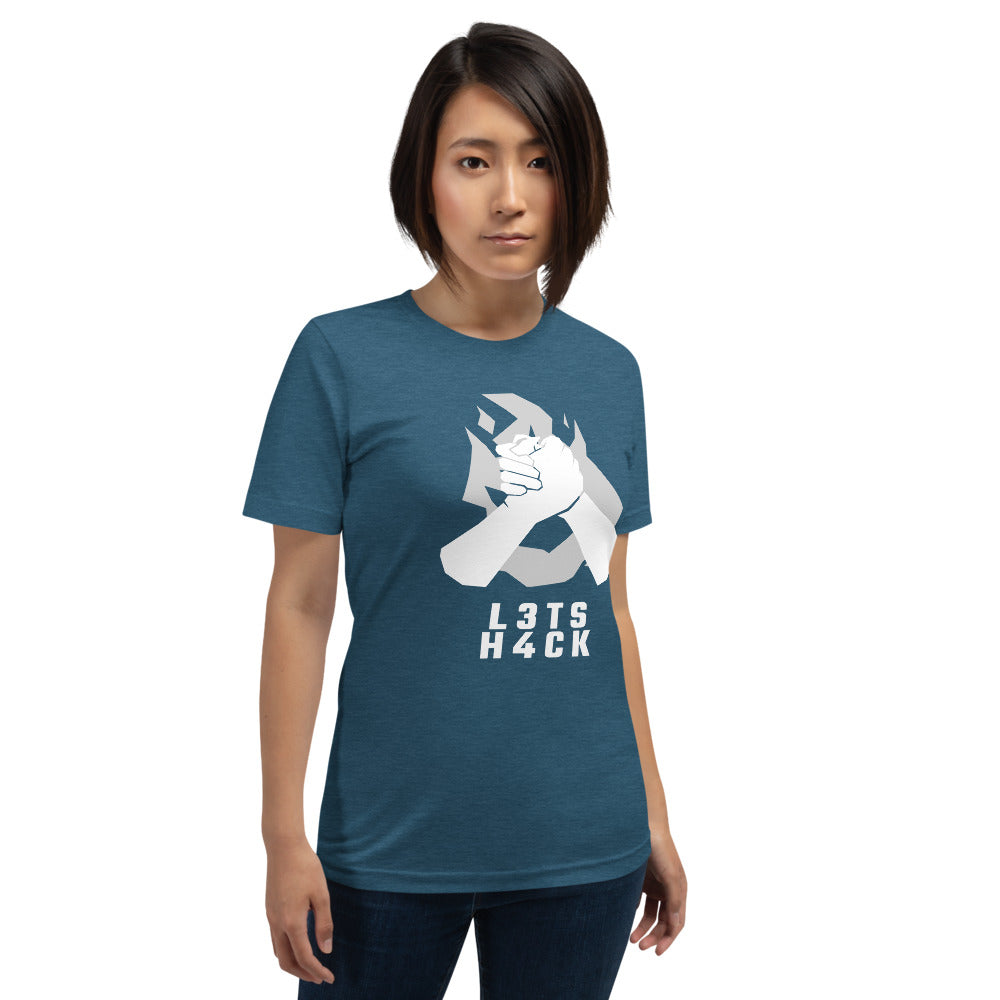 L3ts H4ck - Short-Sleeve Unisex T-Shirt (white text) by DarkByteGear