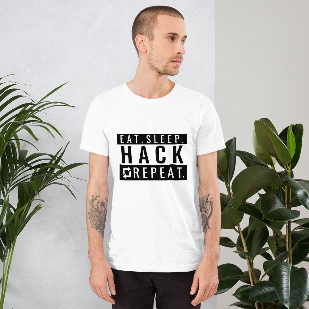 Eat seep hack repeat - Short-Sleeve Unisex T-Shirt by DarkByteGear