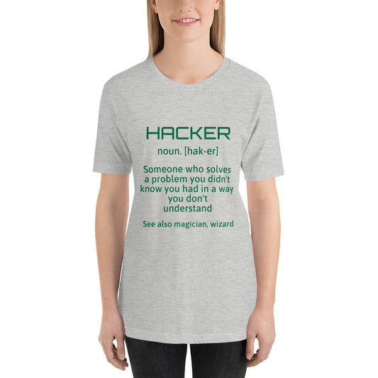 Hacker - Short-Sleeve Unisex T-Shirt (green text) by DarkByteGear