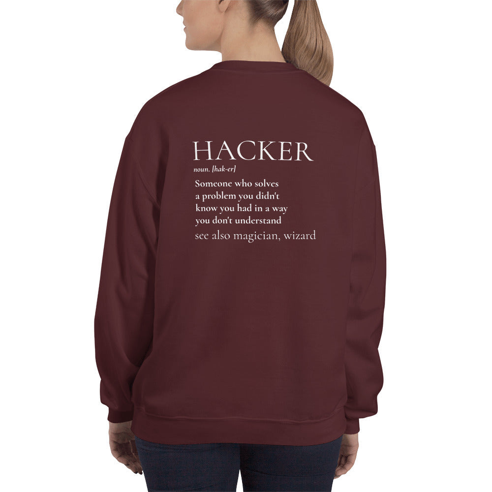 HACKER noun. [hak-er] - Unisex Sweatshirt by DarkByteGear