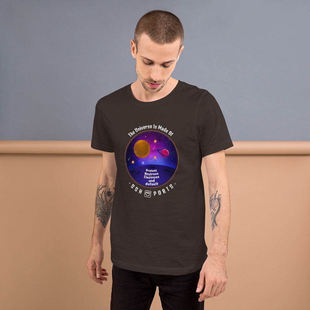 The Universe Is Made Of Default SSH Ports - Short-Sleeve Unisex T-Shirt by DarkByteGear