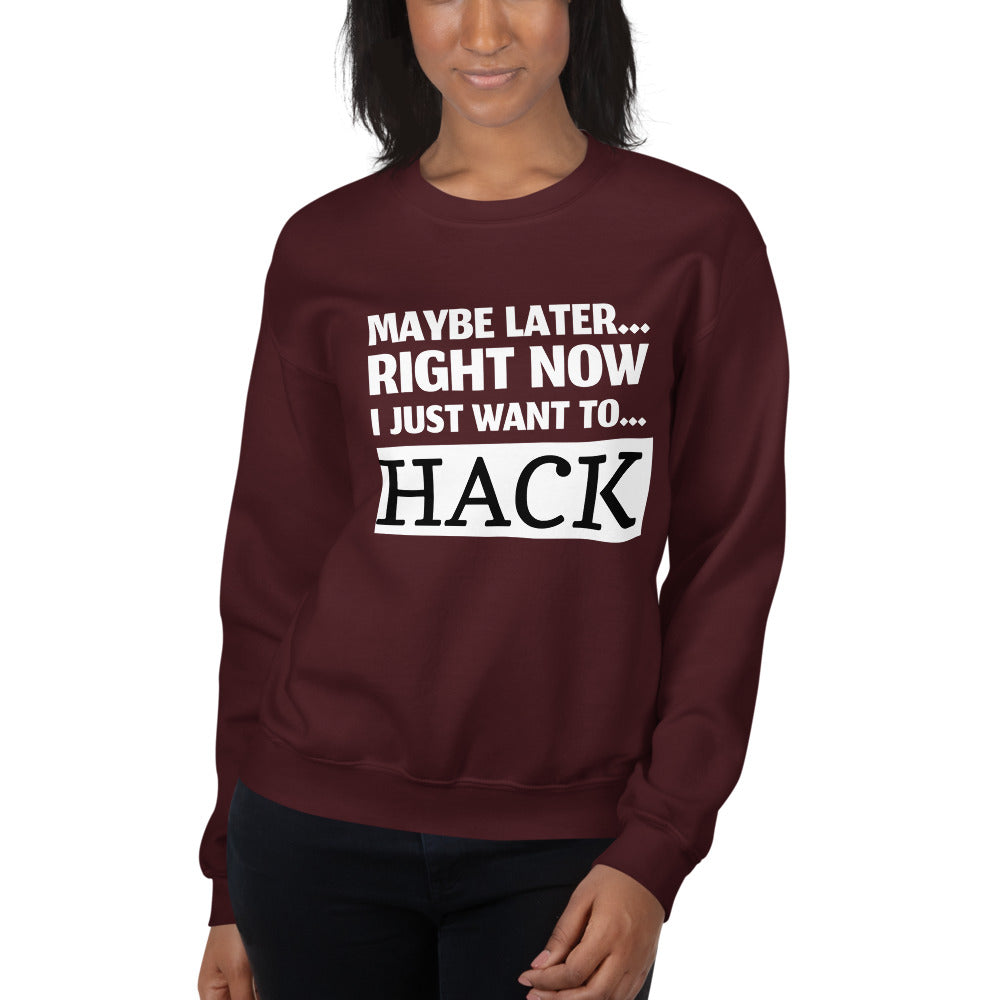 Maybe later... right now I just want to... hack - Unisex Sweatshirt by DarkByteGear