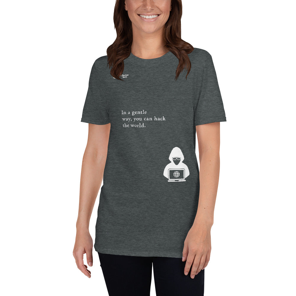 You can hack the world - Short-Sleeve Unisex T-Shirt (white text) by DarkByteGear