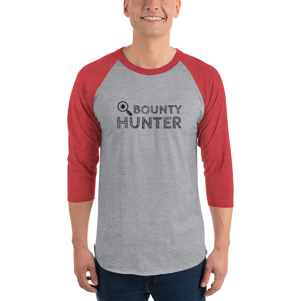 Bug bounty hunter - 3/4 sleeve raglan shirt (black text) by DarkByteGear