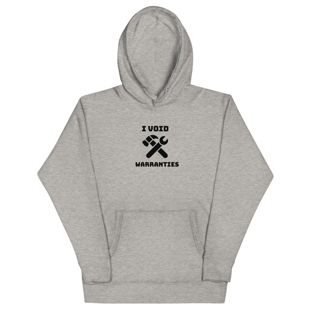 I void warranties - Unisex Hoodie (black text) by DarkByteGear