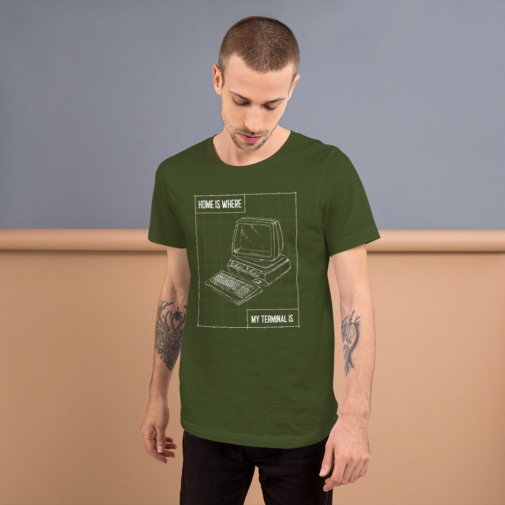Home is where my terminal is - Short-Sleeve Unisex T-Shirt by DarkByteGear