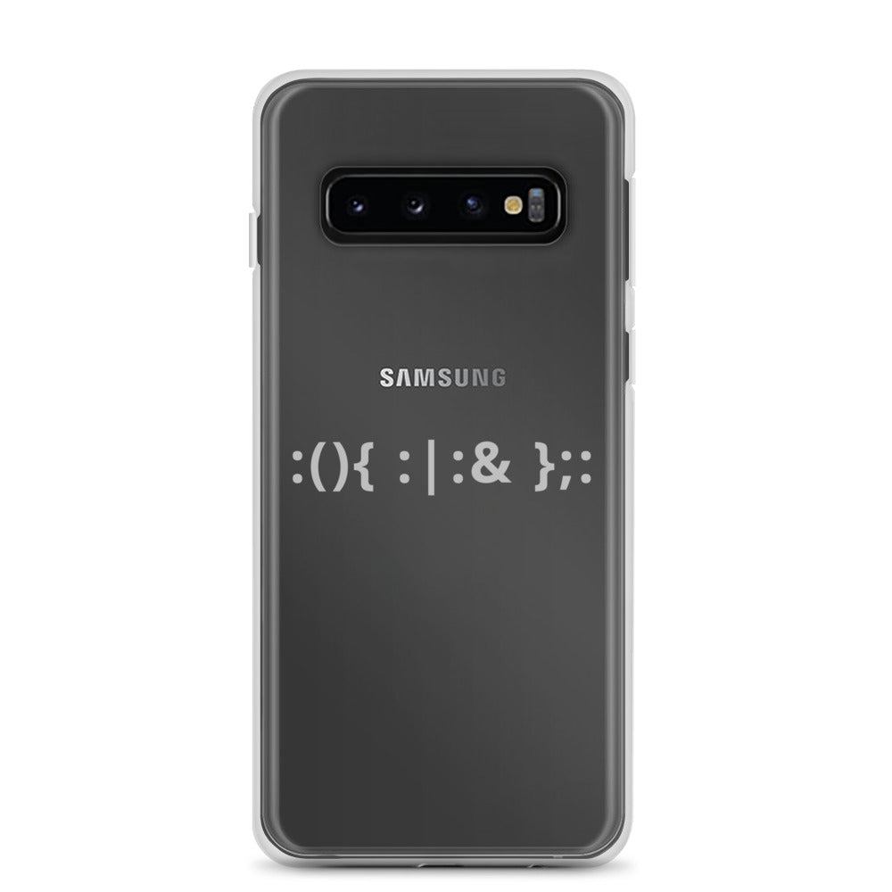Linux Hackers - Bash Fork Bomb - White Text Samsung Case by DarkByteGear