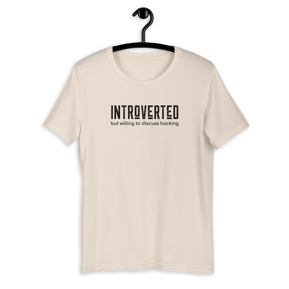 Introverted but willing to discuss hacking - Short-Sleeve Unisex T-Shirt by DarkByteGear