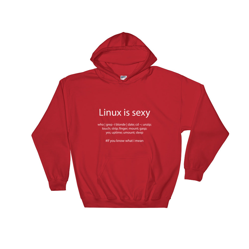 Linux is sexy - Hooded Sweatshirt (White text) by DarkByteGear
