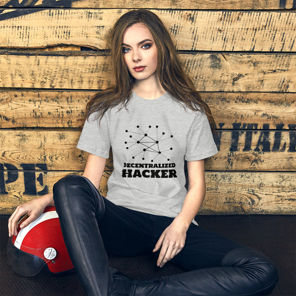 Decentralized Hacker - Short-Sleeve Unisex T-Shirt (black text) by DarkByteGear