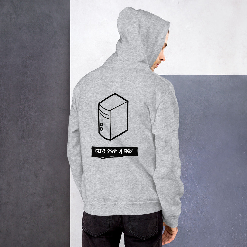 Let's pop a box - Unisex Hoodie (black text) by DarkByteGear
