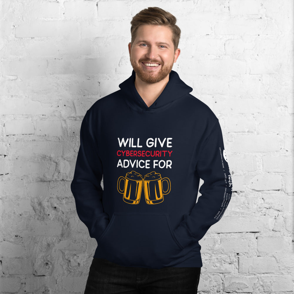Will give cyber security advice for beer - Unisex Hoodie by DarkByteGear