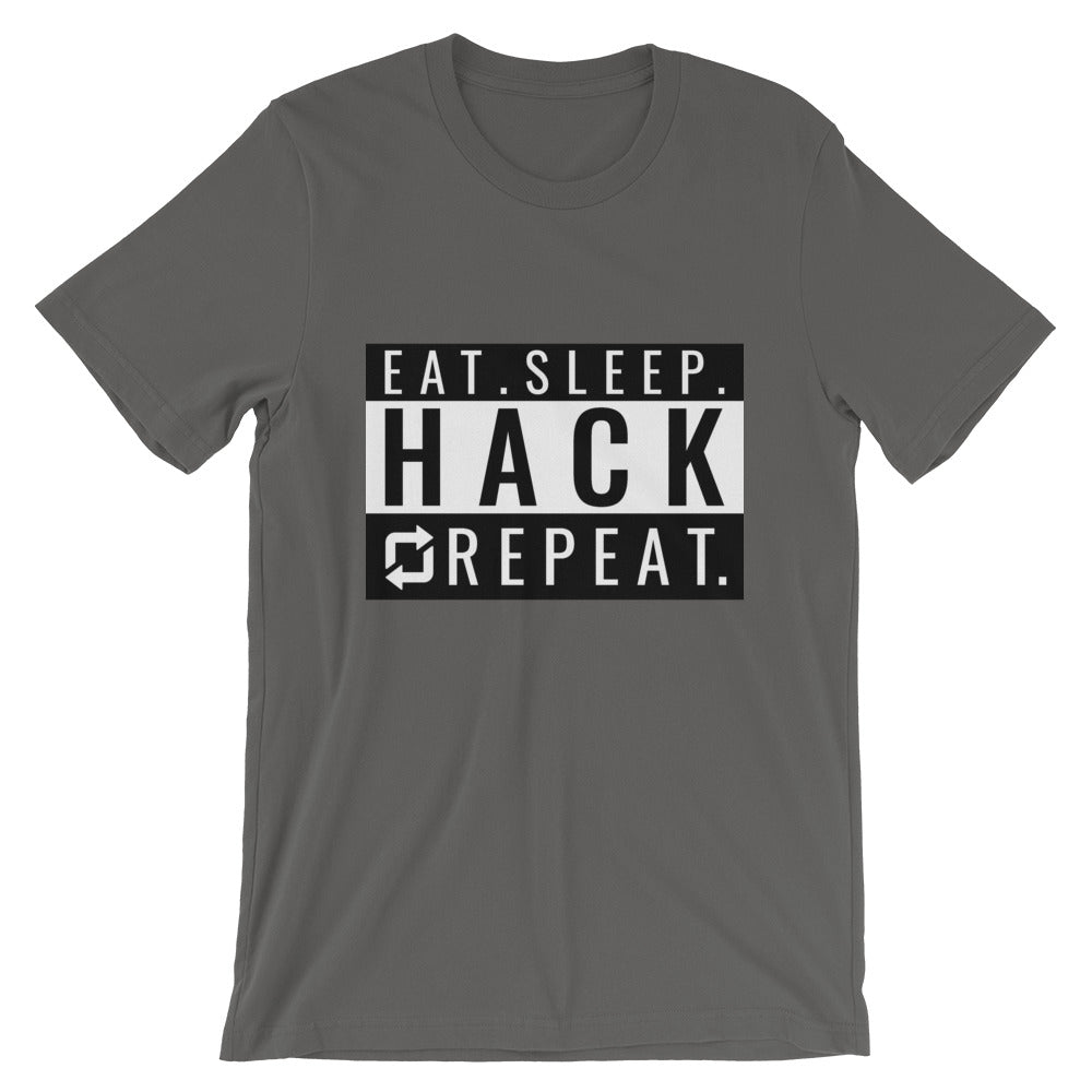 Eat seep hack repeat - Short-Sleeve Unisex T-Shirt (back) by DarkByteGear