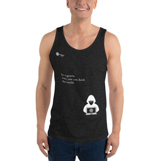 You can hack the world - Unisex Tank Top (white text) by DarkByteGear