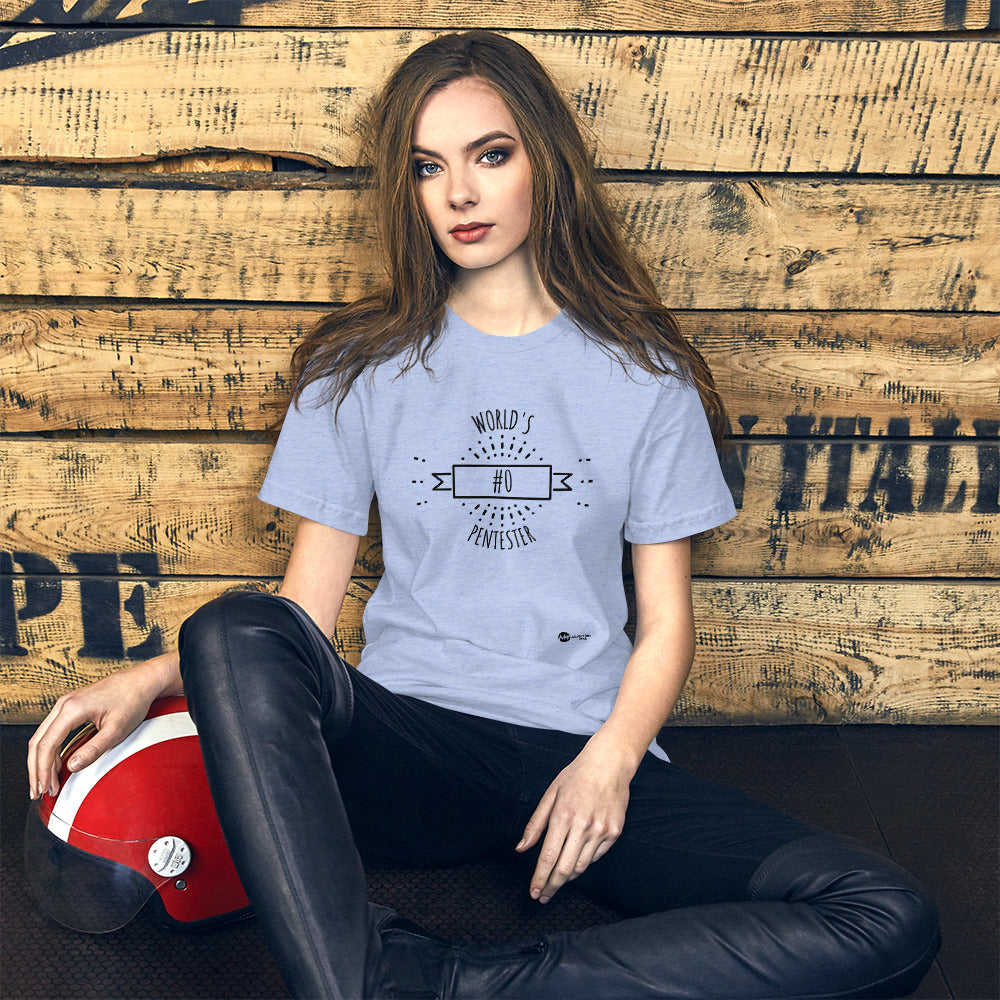 World's #0 Pentester- Short-Sleeve Unisex T-Shirt (black text) by DarkByteGear