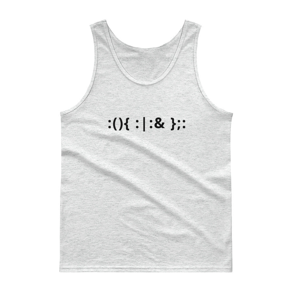 Linux Hackers - Bash Fork Bomb - Black Text - Tank top by DarkByteGear
