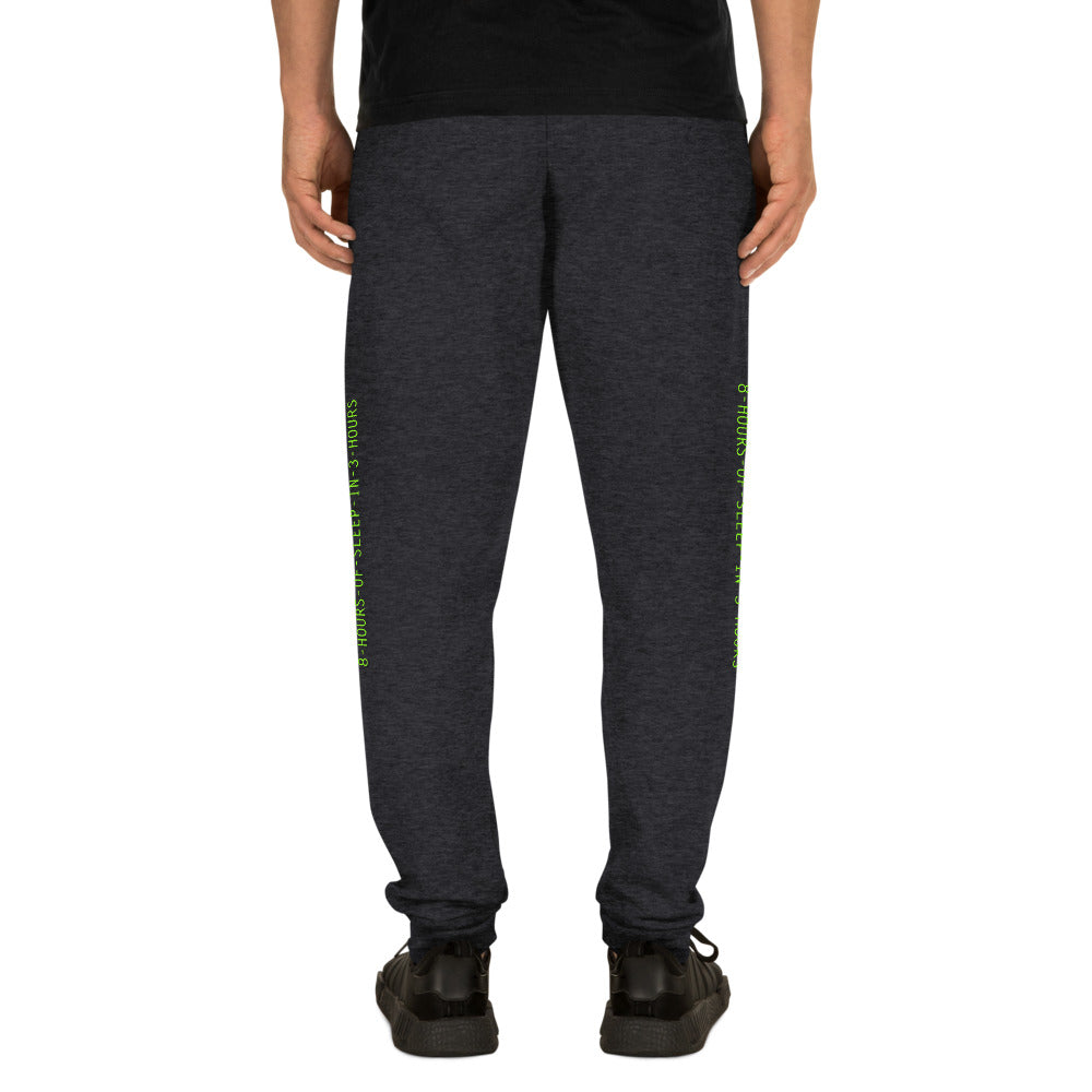 8 hours of sleep in 3 hours - Unisex Joggers by DarkByteGear