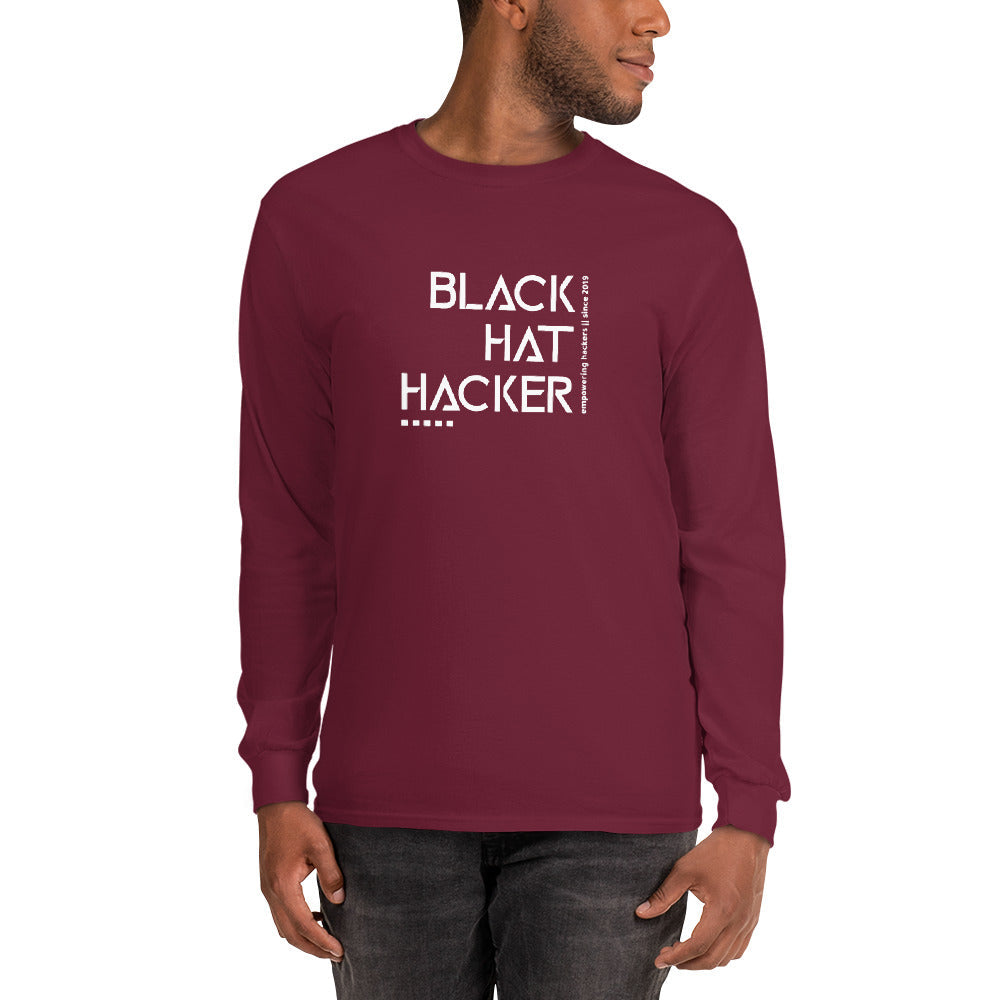 Black Hat Hacker v1 - Men’s Long Sleeve Shirt by DarkByteGear