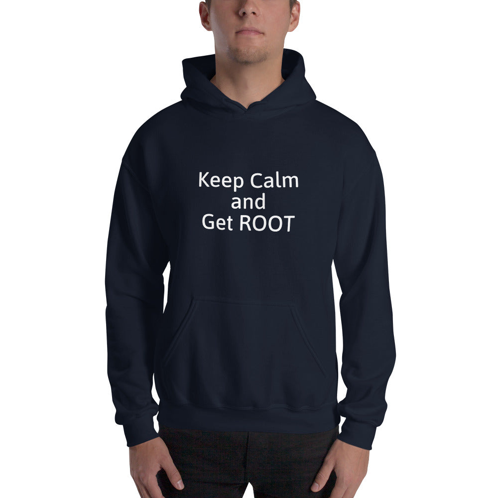 Keep Calm and Get ROOT - Hooded Sweatshirt (white text) by DarkByteGear