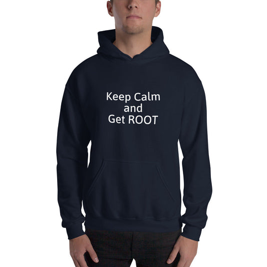 Keep Calm and Get ROOT - Hooded Sweatshirt (white text) by DarkByteGear