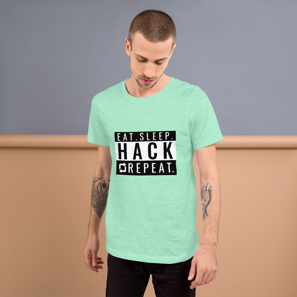 Eat seep hack repeat - Short-Sleeve Unisex T-Shirt by DarkByteGear