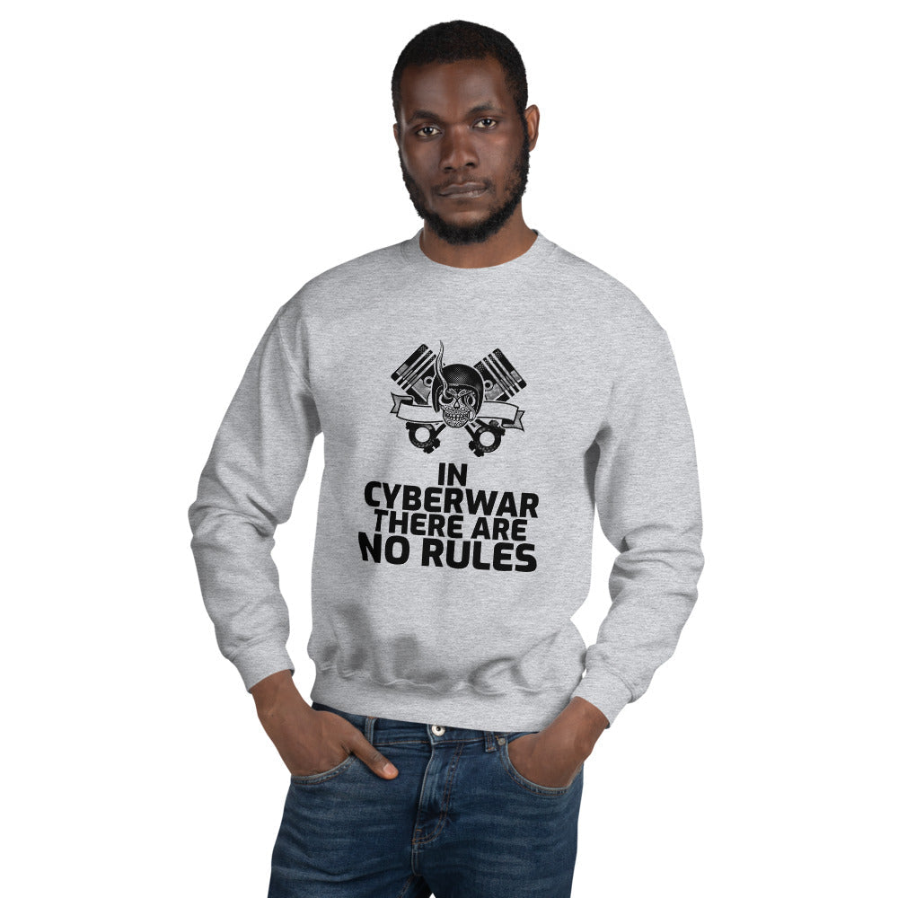 In cyberwar, there are no rules - Unisex Sweatshirt (black text) by DarkByteGear