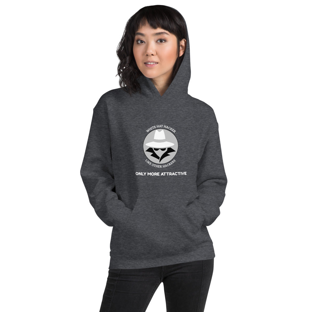 Like other hackers only more attractive - Unisex Hoodie (white text) by DarkByteGear