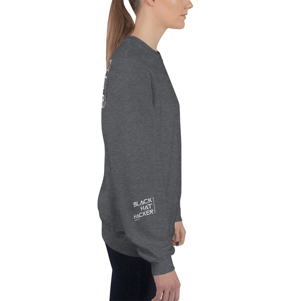 Black Hat Hacker v1 - Unisex Sweatshirt ( all sides print) by DarkByteGear