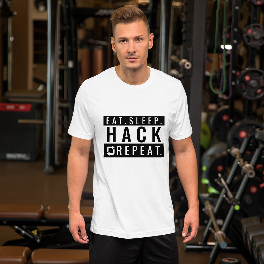 Eat seep hack repeat - Short-Sleeve Unisex T-Shirt by DarkByteGear