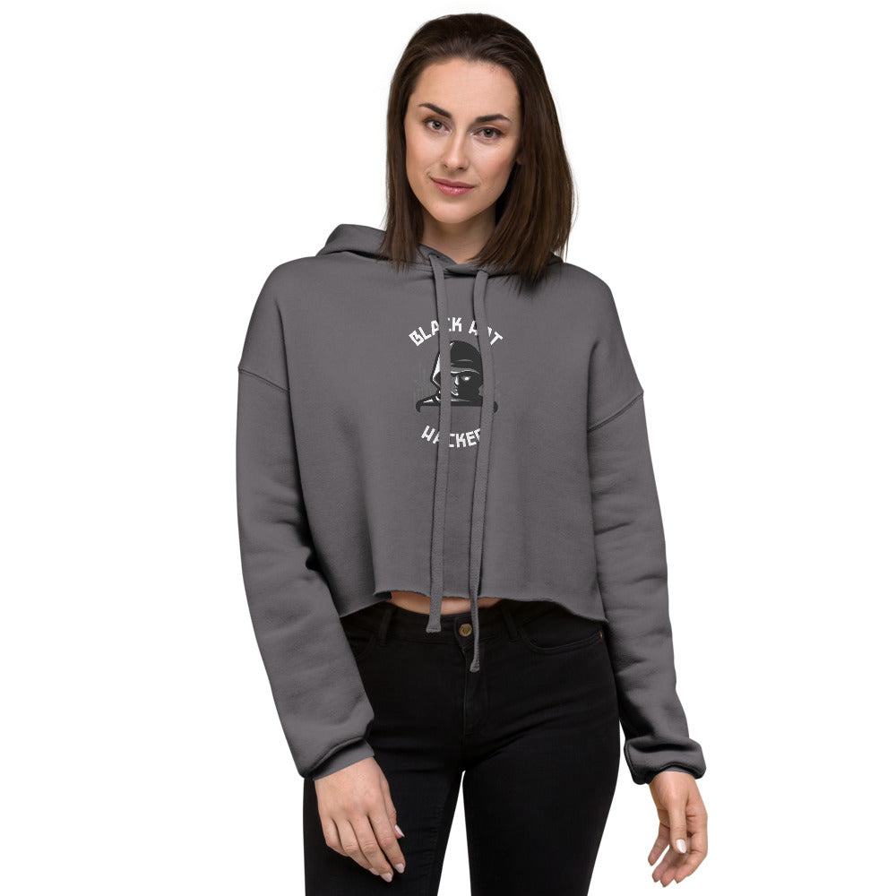 Black Hat Hacker - Crop Hoodie by DarkByteGear
